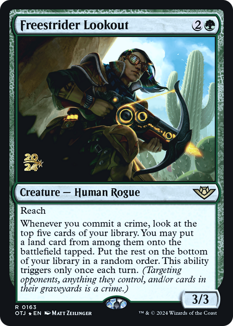 Freestrider Lookout (PRE-163S) [Outlaws of Thunder Junction Promos] Foil