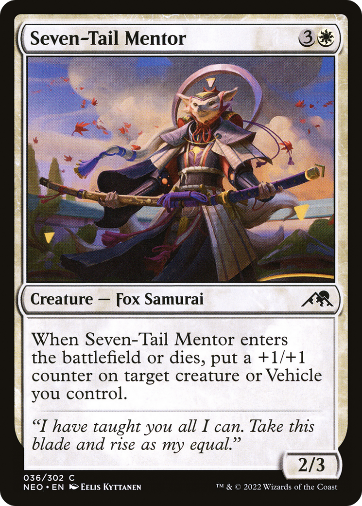 Seven-Tail Mentor (NEO-036) [Kamigawa: Neon Dynasty] Foil