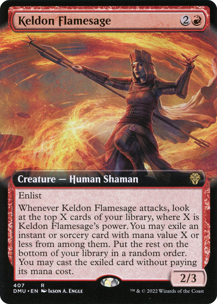 Keldon Flamesage (DMU-407) [Dominaria United]: (Extended Art) Foil
