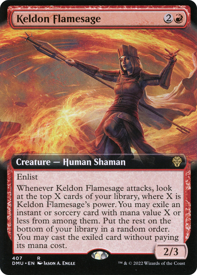 Keldon Flamesage (Extended Art) (DMU-407) [Dominaria United]