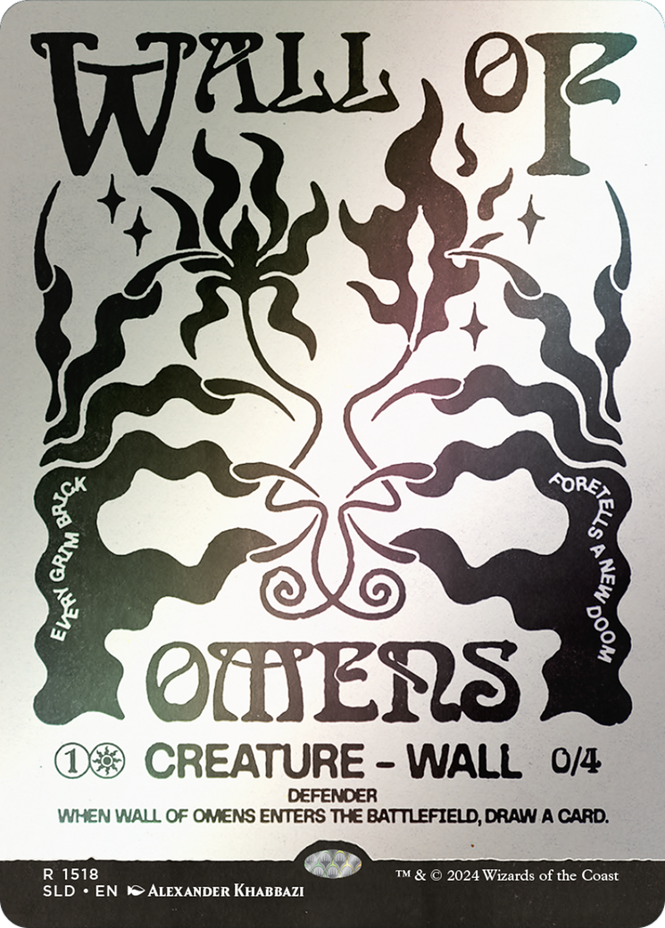 Wall of Omens (SLD-1518★) [Secret Lair Drop]: (Showcase) (Borderless) Foil