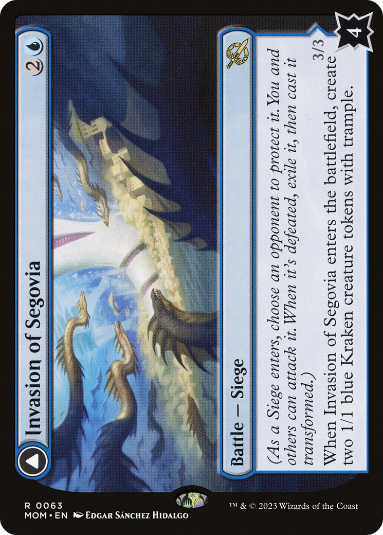 Invasion of Segovia // Caetus, Sea Tyrant of Segovia (MOM-063) [March of the Machine] Foil