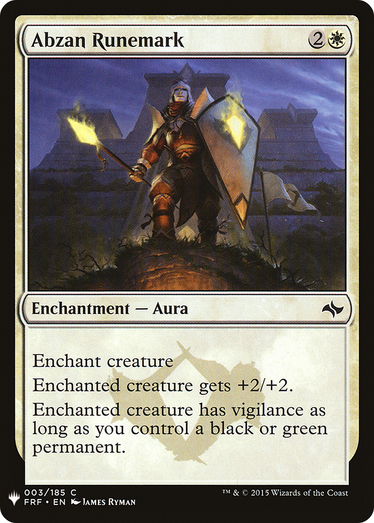 Abzan Runemark (LIST-FRF-3) [The List]