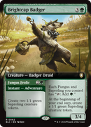Brightcap Badger // Fungus Frolic (BLC-062) [Bloomburrow Commander]: (Extended Art)