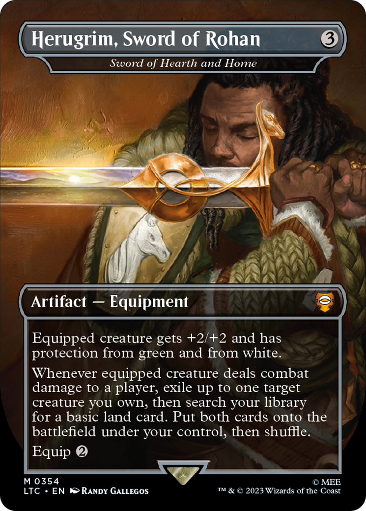 Herugrim, Sword of Rohan - Sword of Hearth and Home (LTC-354) [Tales of Middle-earth Commander] / Herugrim, Sword of Rohan (Borderless) Foil