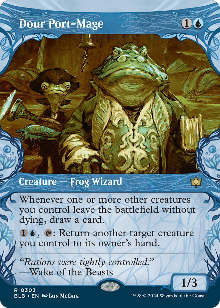 Dour Port-Mage (BLB-303) [Bloomburrow]: (Showcase) (Borderless)