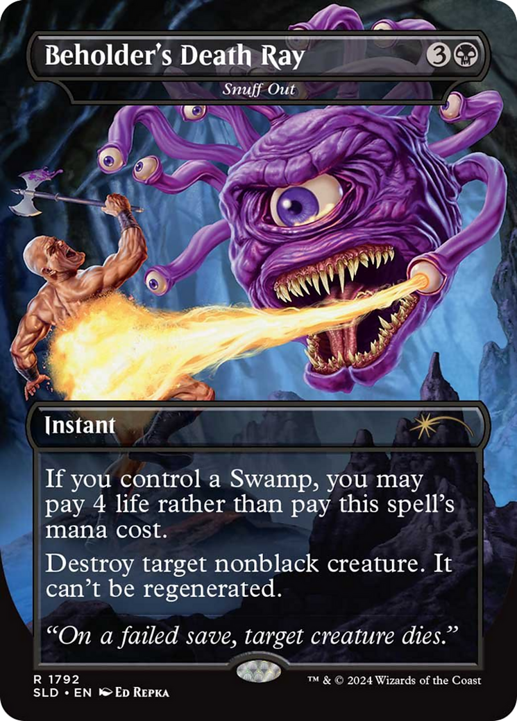 Snuff Out (SLD-1792) [Secret Lair Drop] / Beholder's Death Ray (Borderless)