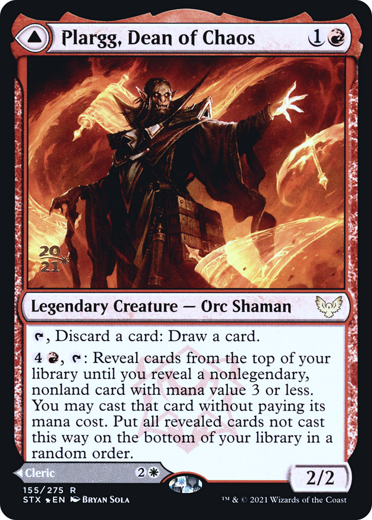 Plargg, Dean of Chaos (PRE-155S) [Strixhaven: School of Mages Promos] Foil