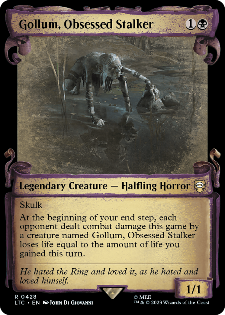 Gollum, Obsessed Stalker (LTC-428) [Tales of Middle-earth Commander]: (Showcase) Foil