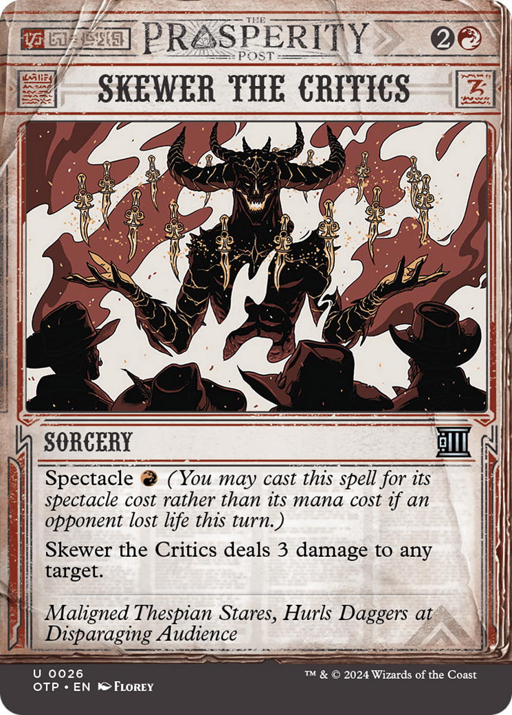 Skewer the Critics (OTP-026) [Breaking News]: (Showcase) (Borderless) Foil