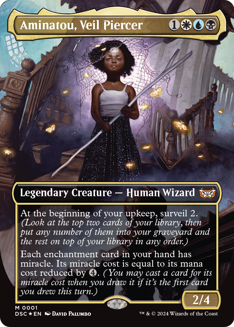 Aminatou, Veil Piercer (Borderless) (DSC-001) [Duskmourn: House of Horror Commander]