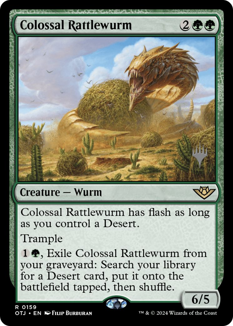 Colossal Rattlewurm (PPOTJ-159P) [Outlaws of Thunder Junction Promos]
