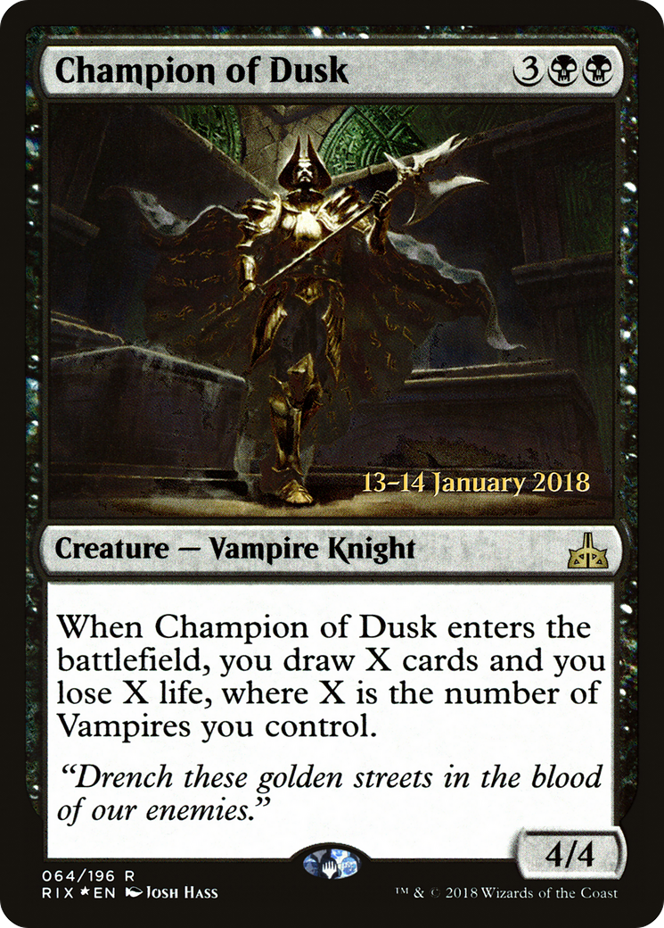 Champion of Dusk (PRE-64S) [Rivals of Ixalan Promos] Foil