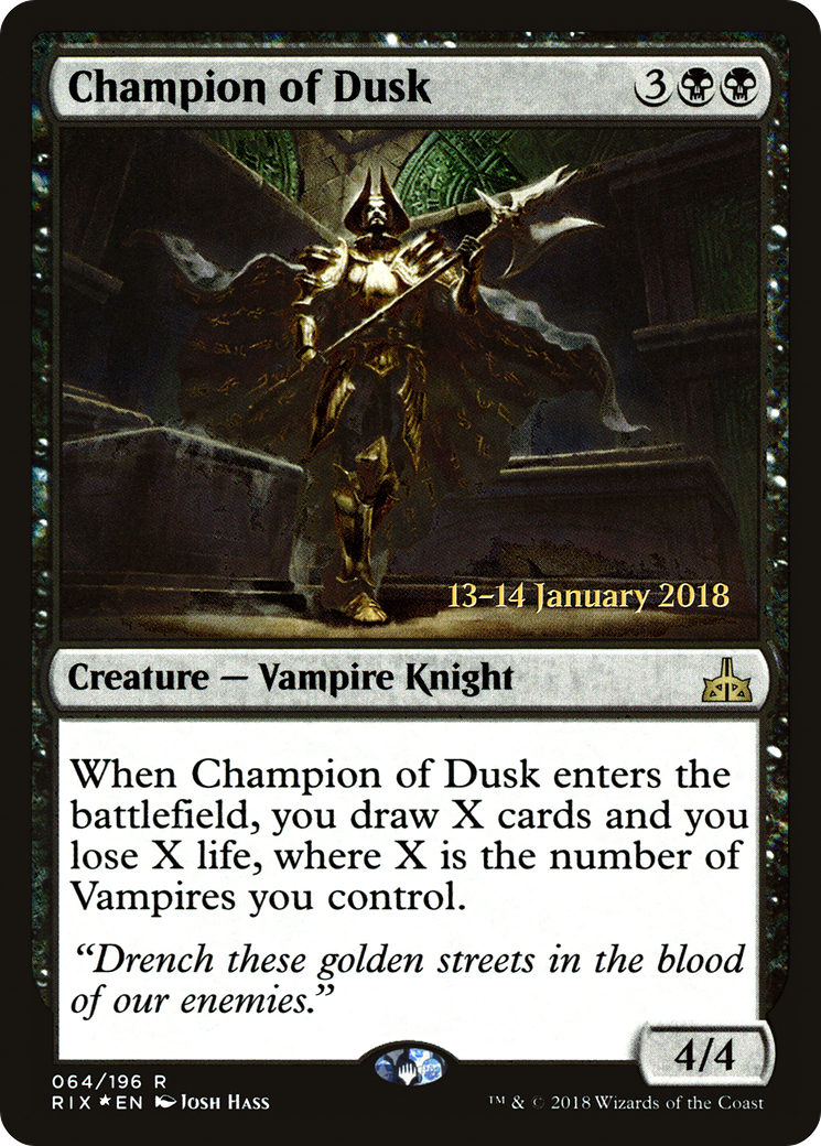Champion of Dusk (PRE-64S) [Rivals of Ixalan Promos] Foil