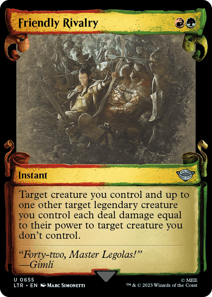 Friendly Rivalry (LTR-655) [The Lord of the Rings: Tales of Middle-earth]: (Showcase) Foil