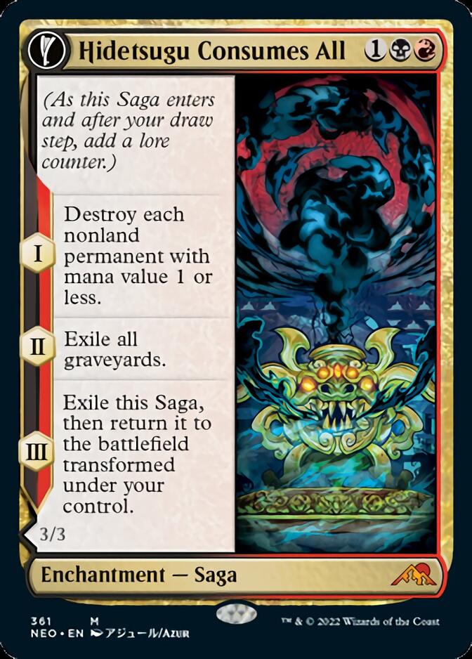 Hidetsugu Consumes All // Vessel of the All-Consuming (NEO-361) [Kamigawa: Neon Dynasty]: (Showcase, fandfc)
