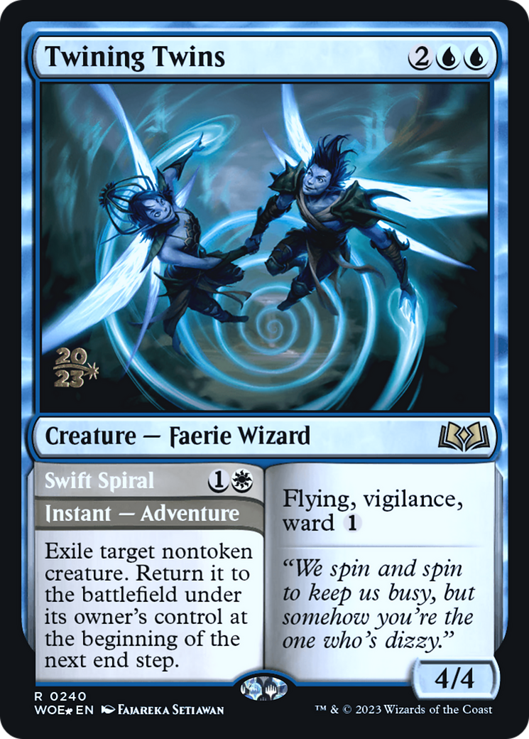 Twining Twins // Swift Spiral (PRE-240S) [Wilds of Eldraine Promos] Foil