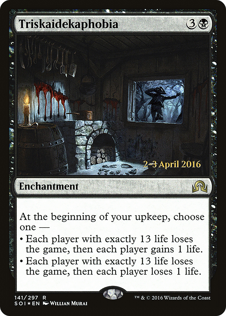 Triskaidekaphobia (PRE-141S) [Shadows over Innistrad Promos] Foil