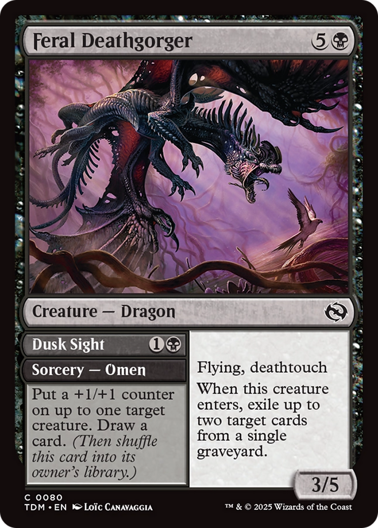Feral Deathgorger // Dusk Sight (TDM-080) [Tarkir: Dragonstorm] Foil
