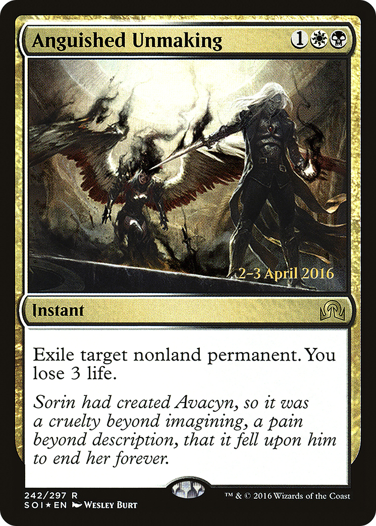 Anguished Unmaking (PRE-242S) [Shadows over Innistrad Promos] Foil