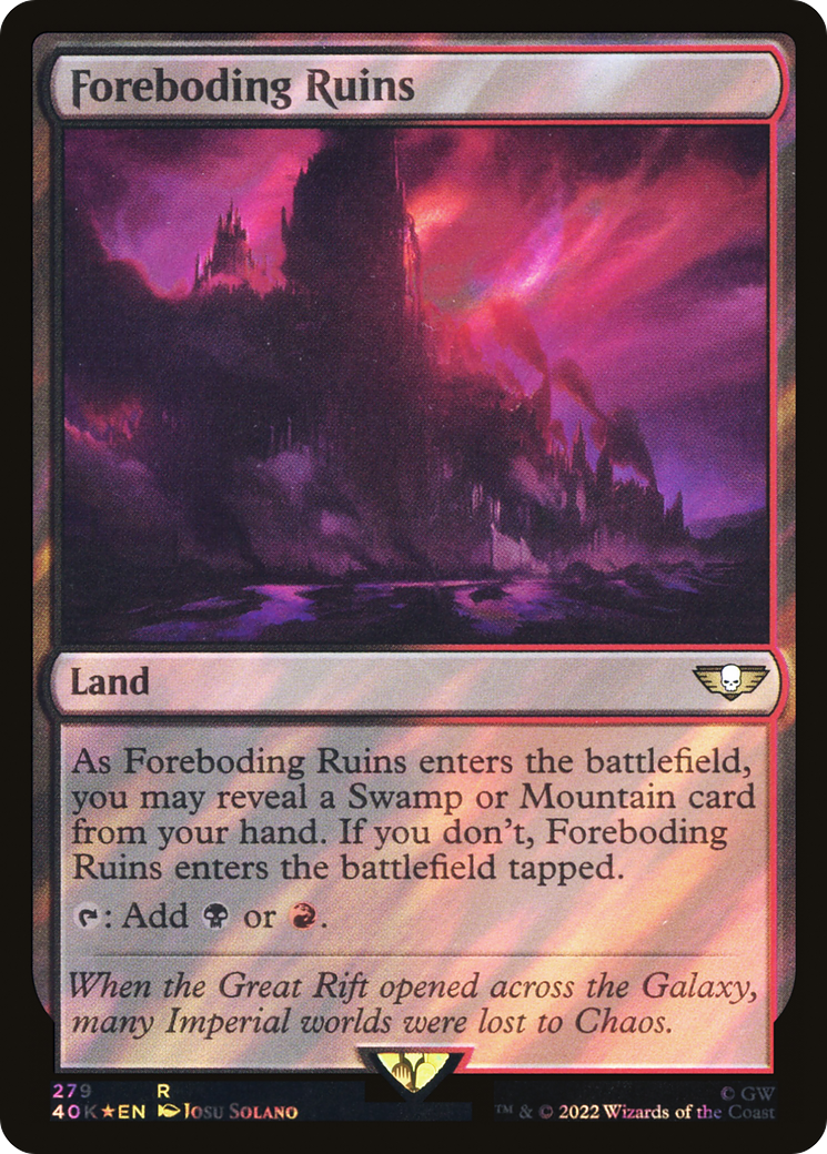 Foreboding Ruins (Surge Foil) (40K-279) [Warhammer 40,000 Commander] Foil