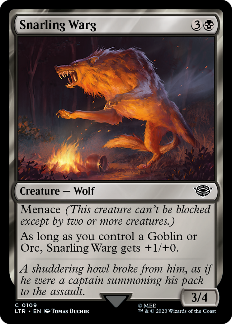Snarling Warg (LTR-109) [The Lord of the Rings: Tales of Middle-earth] Foil