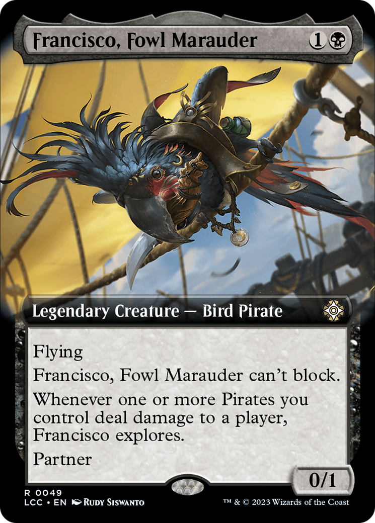 Francisco, Fowl Marauder (LCC-049) [The Lost Caverns of Ixalan Commander]: (Extended Art)