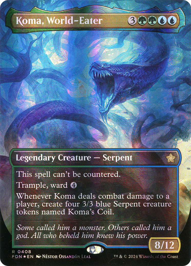 Koma, World-Eater (FDN-408) [Foundations] (Borderless) Foil