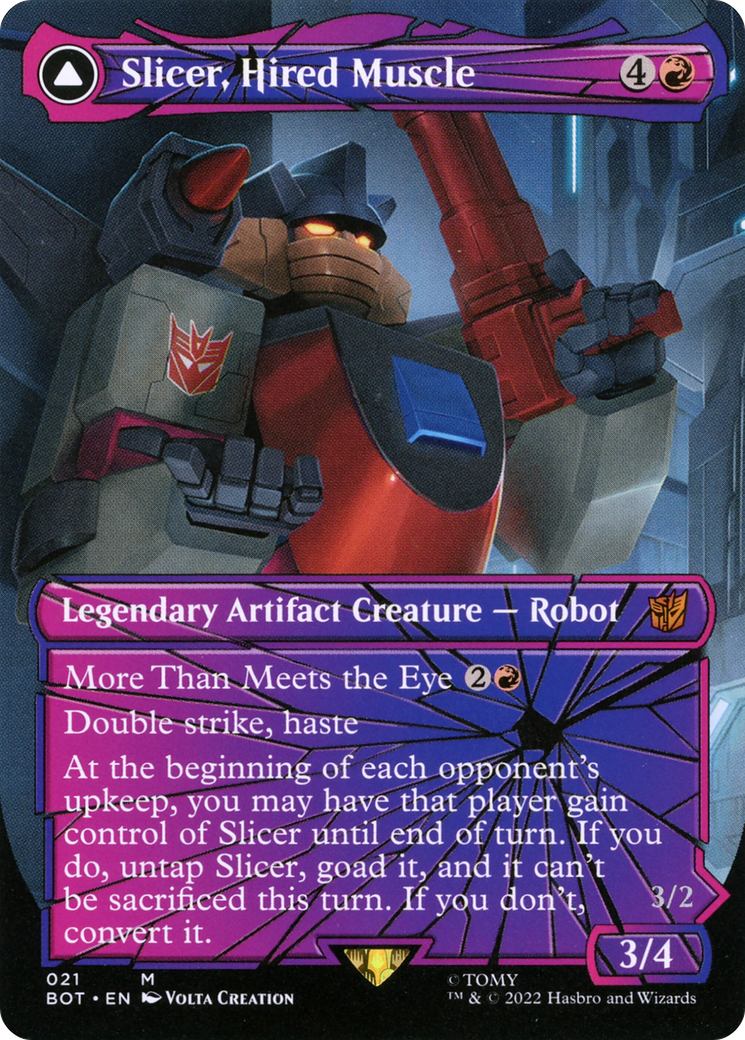 Slicer, Hired Muscle (Shattered Glass) (BOT-021) (Borderless) [Transformers]