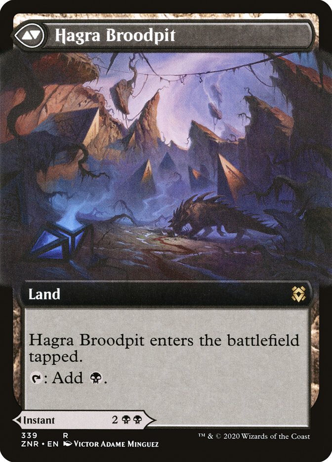 Hagra Mauling // Hagra Broodpit (ZNR-339) [Zendikar Rising]: (Extended Art) Foil