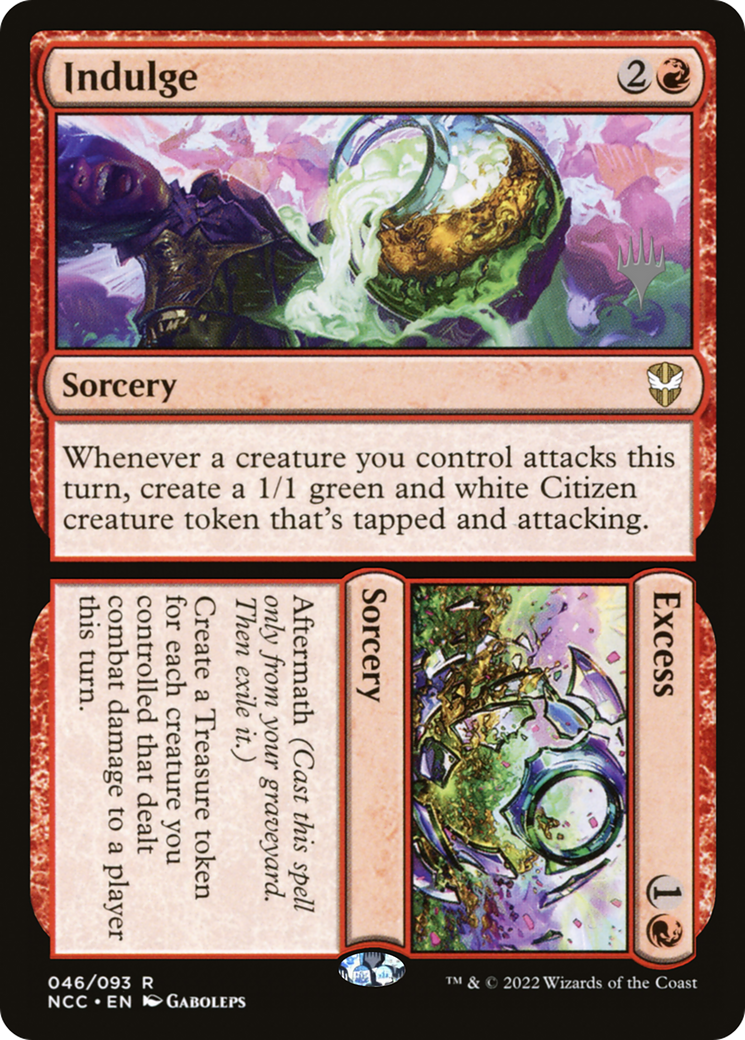Indulge // Excess (PPSNC-046) [Promo Pack: New Capenna Commander Promos] Foil