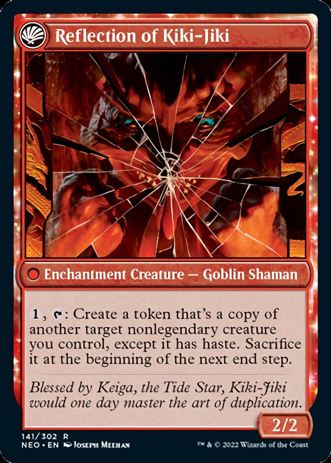Fable of the Mirror-Breaker // Reflection of Kiki-Jiki (NEO-141) [Kamigawa: Neon Dynasty]: (fandfc, enchantment)