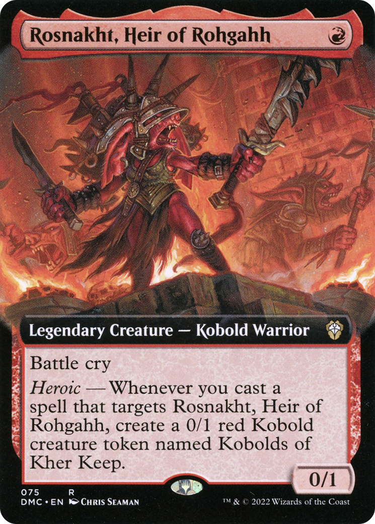 Rosnakht, Heir of Rohgahh (Extended Art) (DMC-075) [Dominaria United Commander]