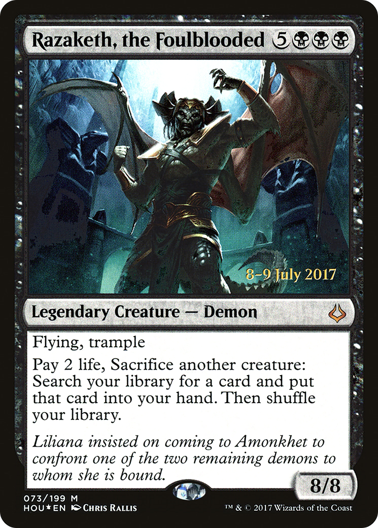 Razaketh, the Foulblooded (PRE-73S) [Hour of Devastation Promos] Foil