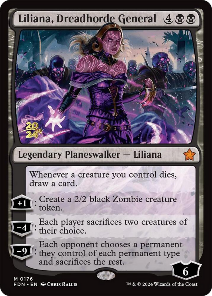 Liliana, Dreadhorde General (FDN) (PRE-176) [Foundations Promos] Foil