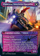 Flamewar, Brash Veteran // Flamewar, Streetwise Operative (BOT-024) [Transformers]: (shatteredglass, convertdfc) (Borderless) Foil
