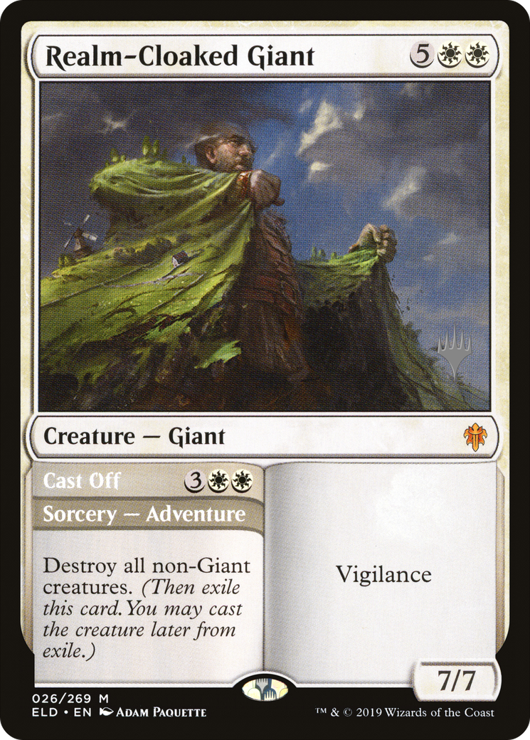 Realm-Cloaked Giant // Cast Off (PPELD-26P) [Throne of Eldraine Promos]