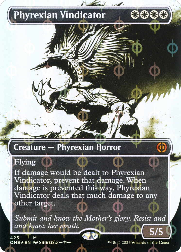 Phyrexian Vindicator (ONE-425) [Phyrexia: All Will Be One]: (Showcase) (Borderless) Foil