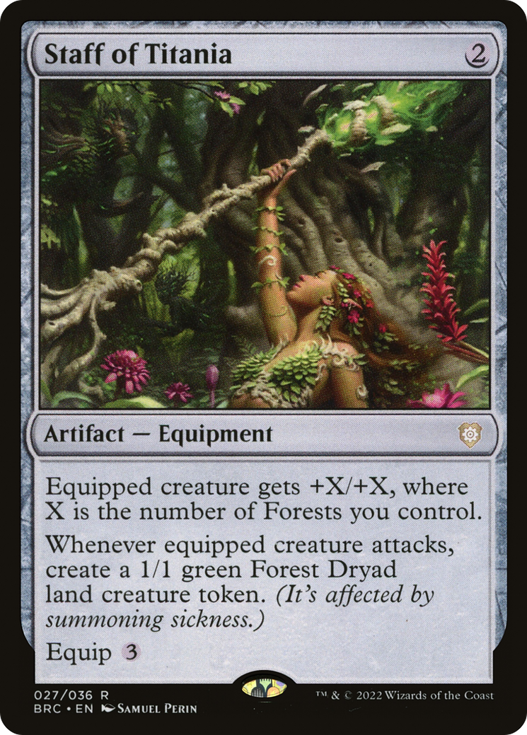 Staff of Titania (BRC-027) [The Brothers' War Commander] Foil