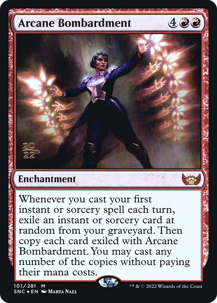 Arcane Bombardment (PRE-101) [Streets of New Capenna Promos] Foil