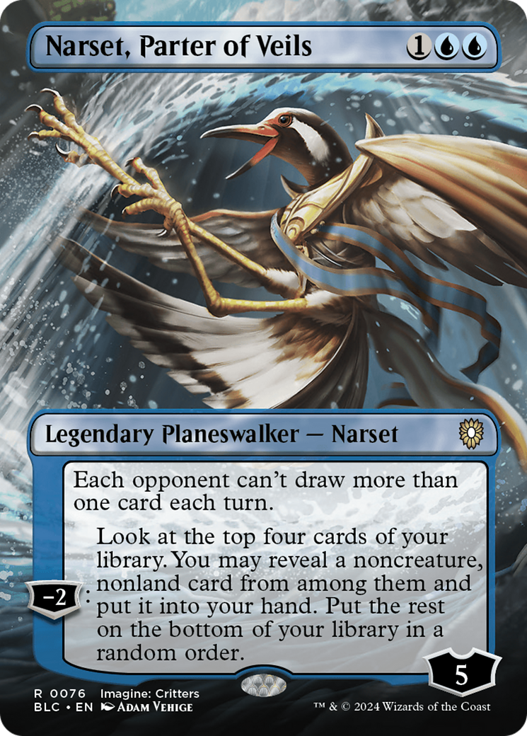 Narset, Parter of Veils (BLC-076) [Bloomburrow Commander] (Borderless) Foil