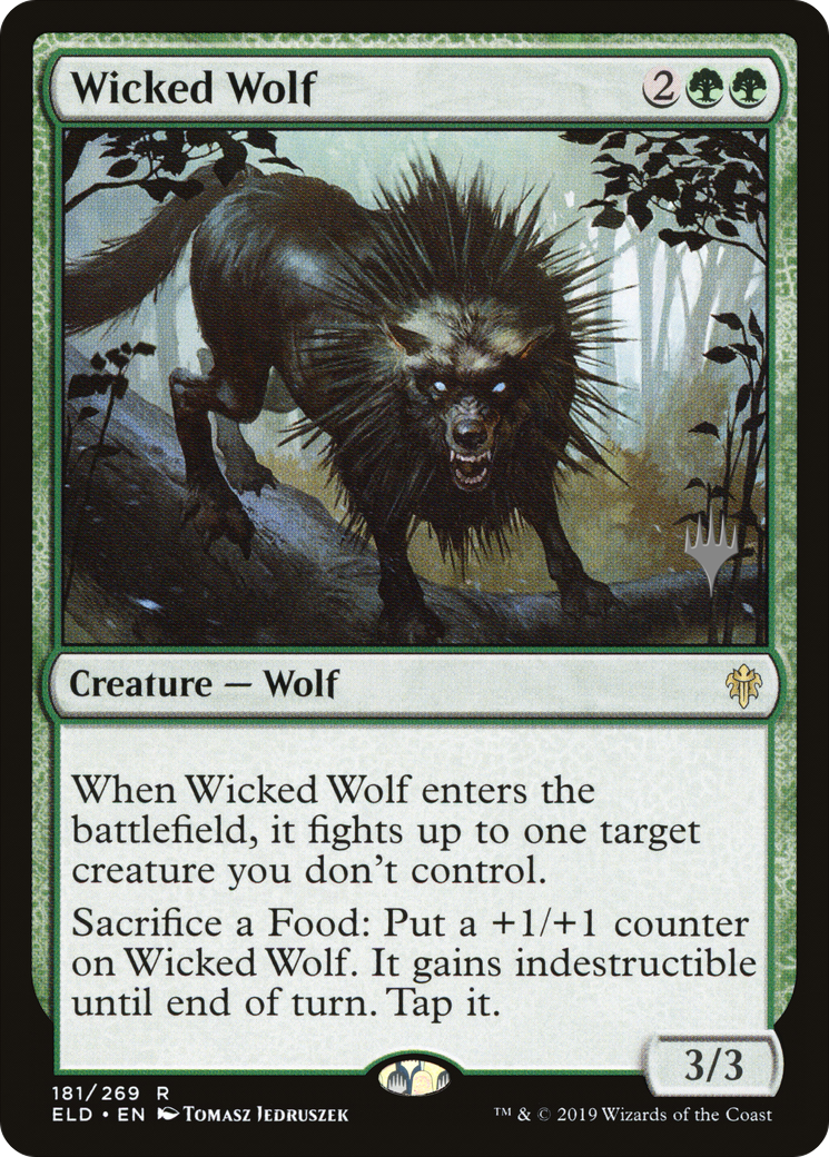 Wicked Wolf (PPELD-181P) [Promo Pack: Throne of Eldraine Promos]