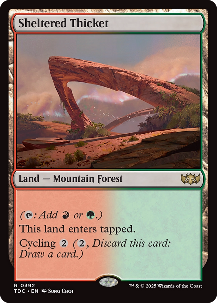 Sheltered Thicket (TDC-392) [Commander: Tarkir: Dragonstorm]