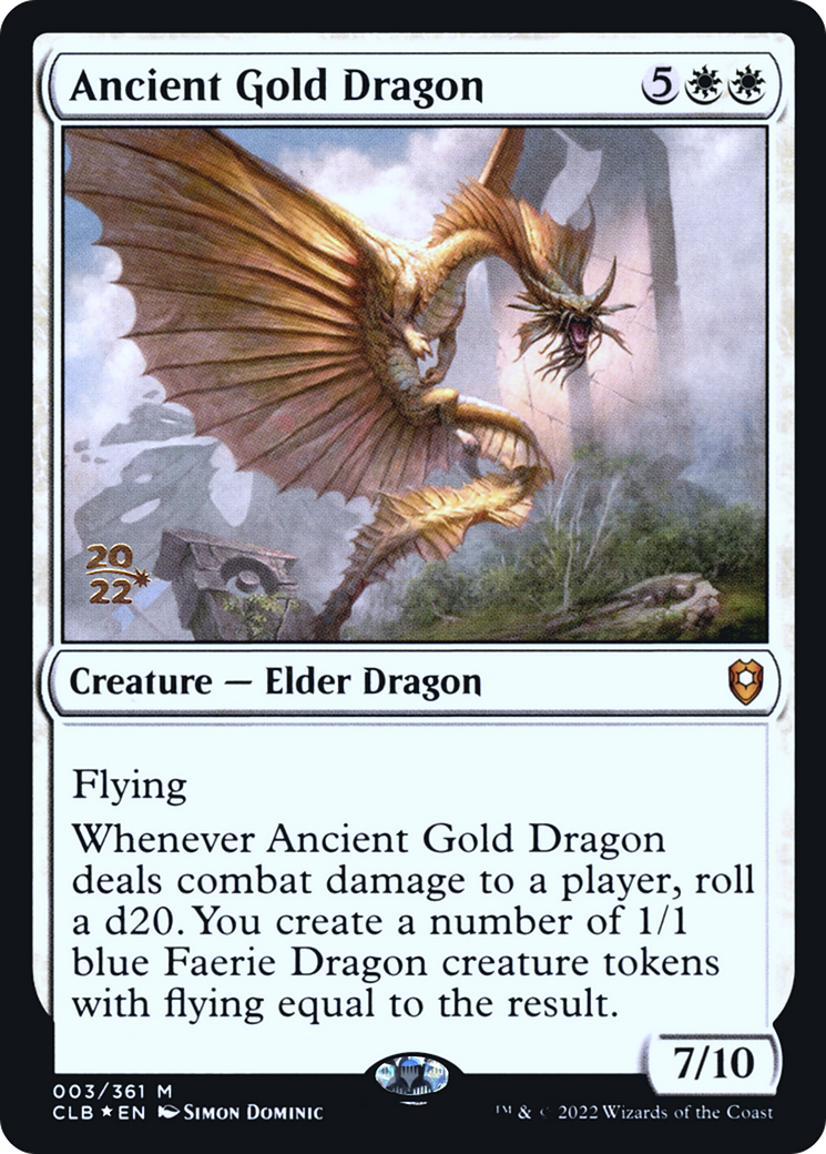 Ancient Gold Dragon (PRE-003) [Battle for Baldur's Gate Promos] Foil
