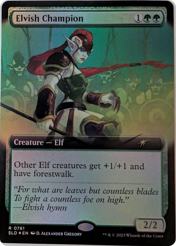 Elvish Champion (SLD-761) [Secret Lair Drop]: (Extended Art) Foil