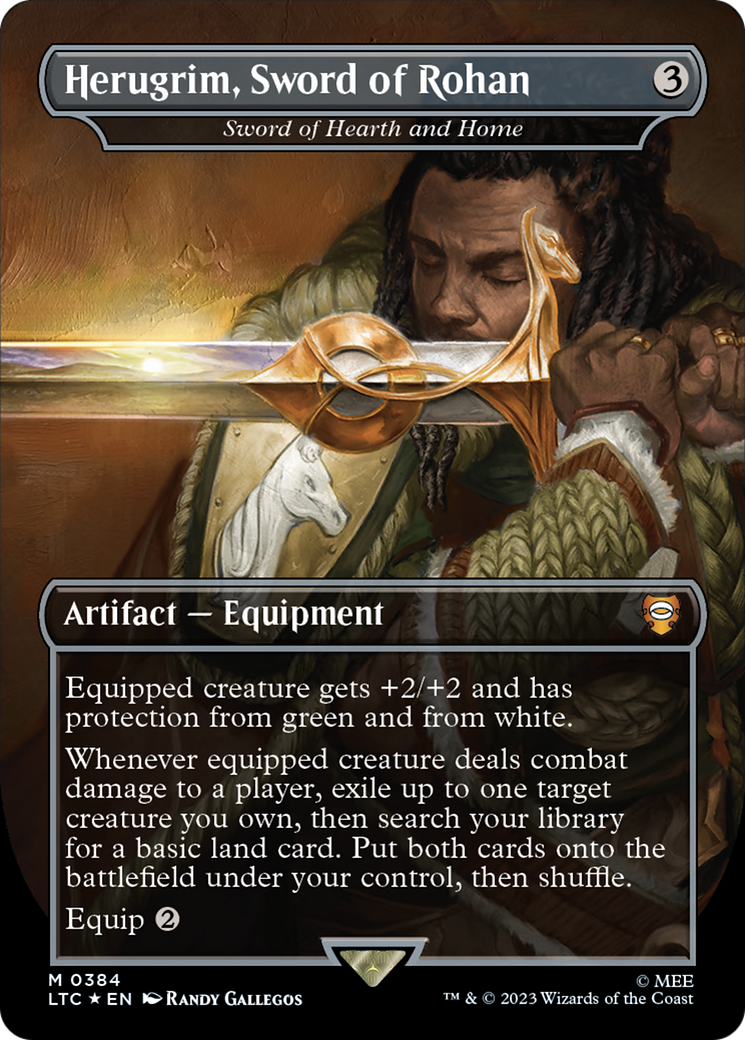 Herugrim, Sword of Rohan - Sword of Hearth and Home (Surge Foil) (LTC-384) [Tales of Middle-earth Commander] / Herugrim, Sword of Rohan (Borderless) Foil