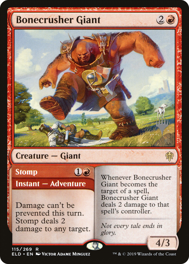 Bonecrusher Giant // Stomp (PPELD-115P) [Throne of Eldraine Promos] Foil