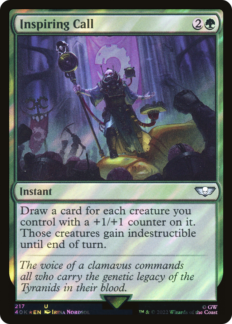 Inspiring Call (Surge Foil) (40K-217) [Warhammer 40,000 Commander] Foil