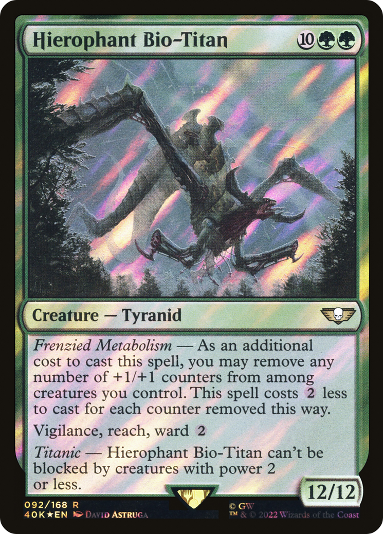 Hierophant Bio-Titan (Surge Foil) (40K-092) [Warhammer 40,000 Commander] Foil