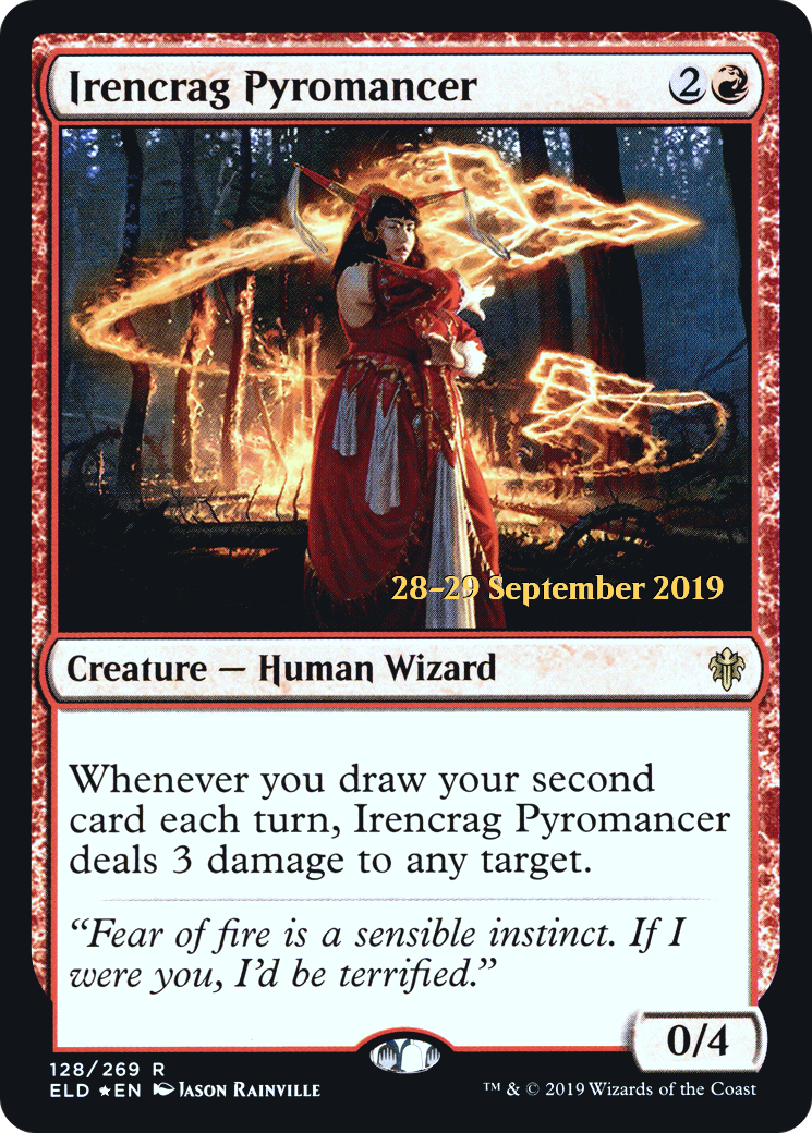 Irencrag Pyromancer (PRE-128S) [Throne of Eldraine Promos] Foil